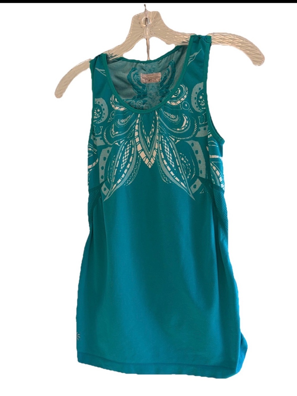 Athleta Turquoise Blue Green Seamless Stride Seamless Tank top Size Small - Picture 1 of 3